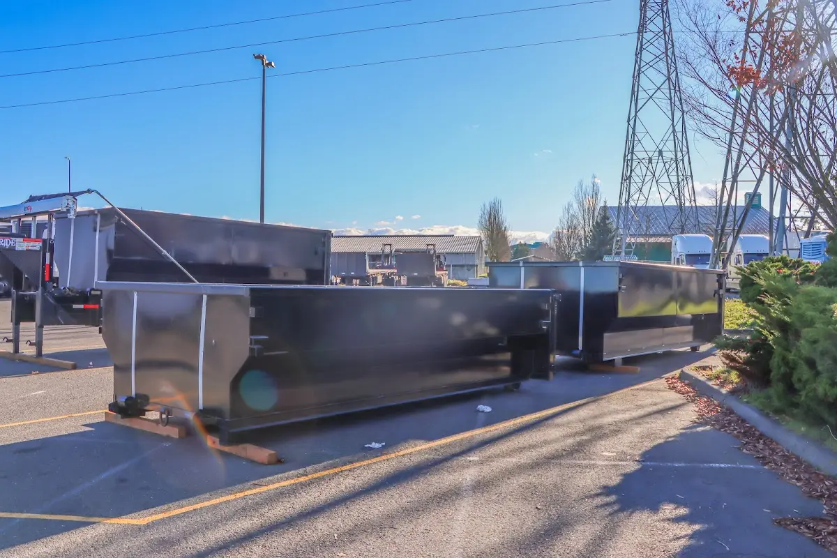 Roll-off dumpster ready for waste disposal at job site for Roll Off Dumpster Rental in Meadow Woods